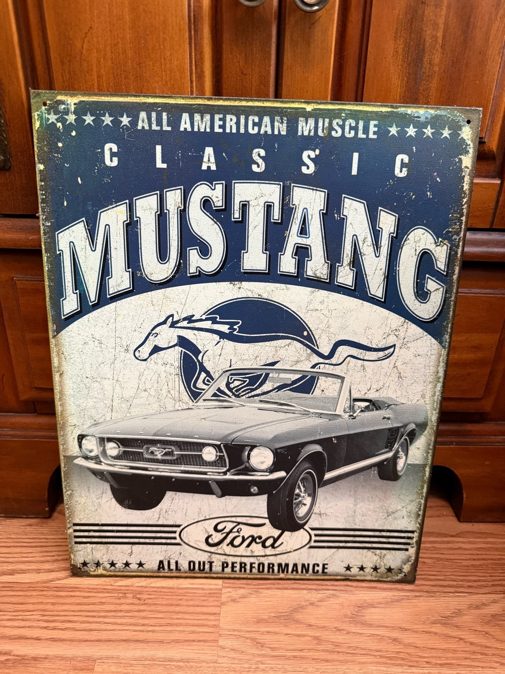 Mustang Metal Mencave Garage Sign